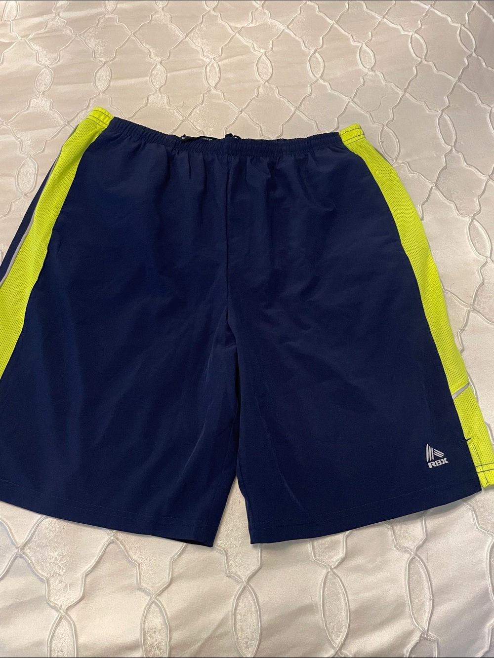 RBX Navy and Lime Athletic Shorts
